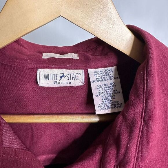 White Stag Burgundy Button Down Shirt - Picture 7 of 14